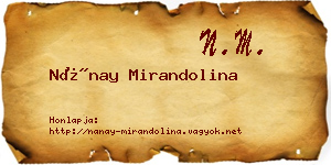 Nánay Mirandolina névjegykártya
